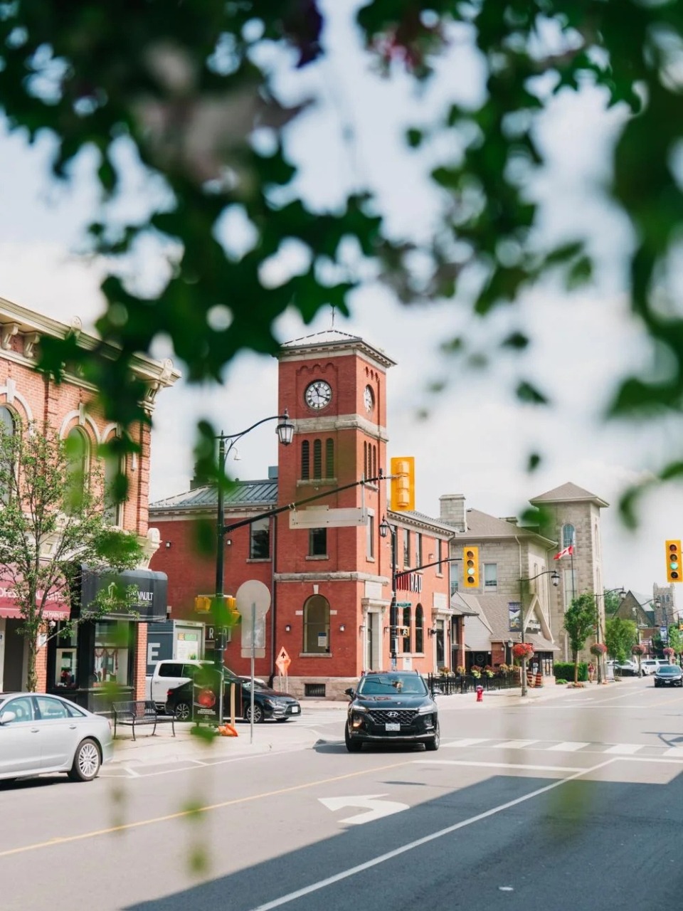 Downtown Milton, Ontario commercial district with local businesses and commercial properties served by AYS Security for CCTV, access control and commercial security systems.